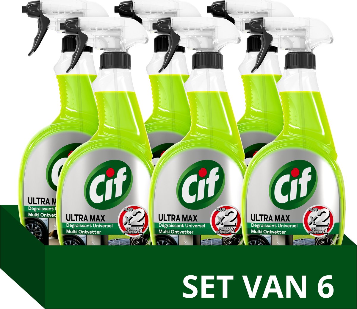 Cif ultra max - spray sgrassante - limone - 6 x 750 ml - confezione risparmio