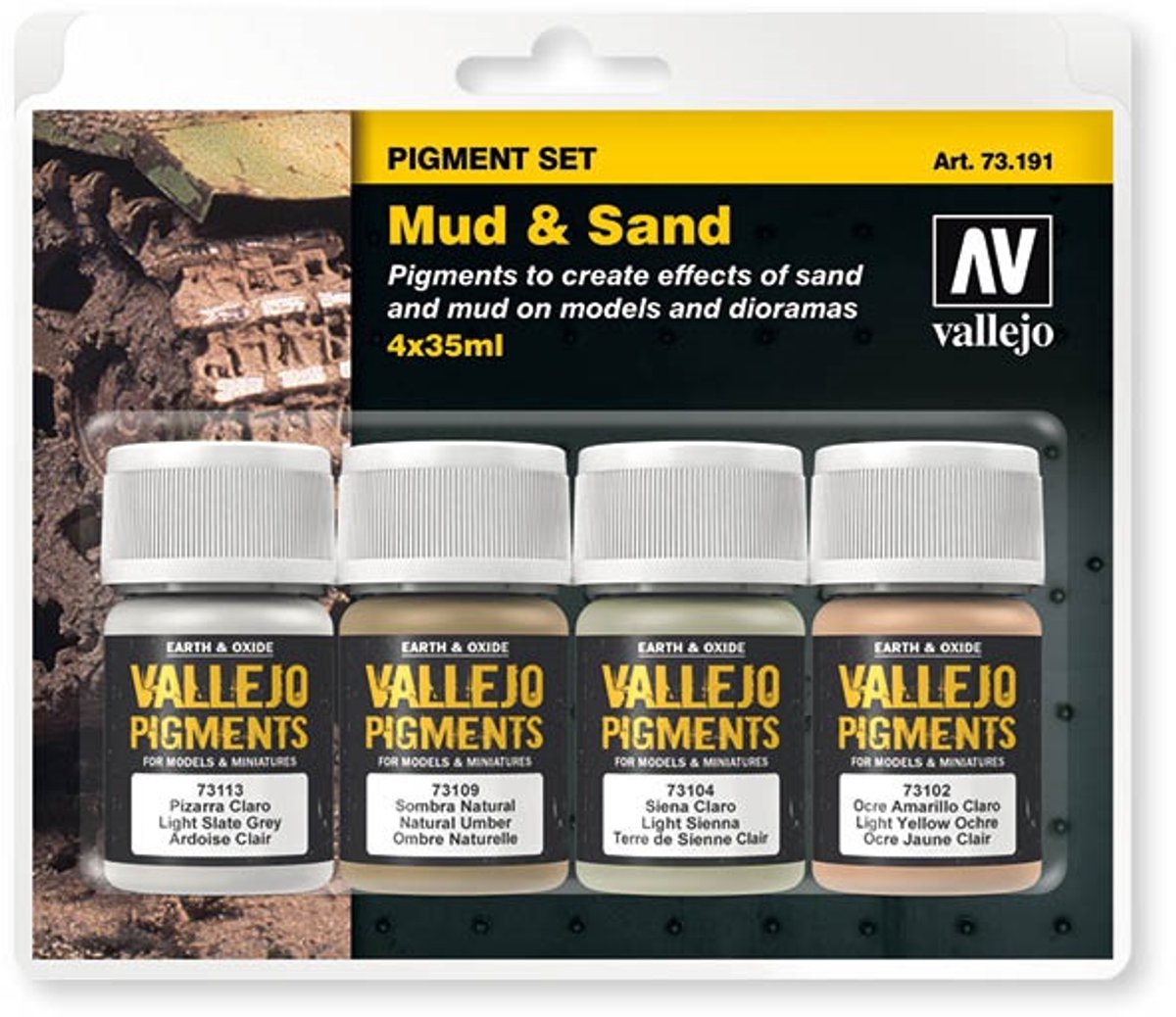 Decorazione per modellismo Vallejo - 73191 Set effetti fango - sabbia - pigmenti