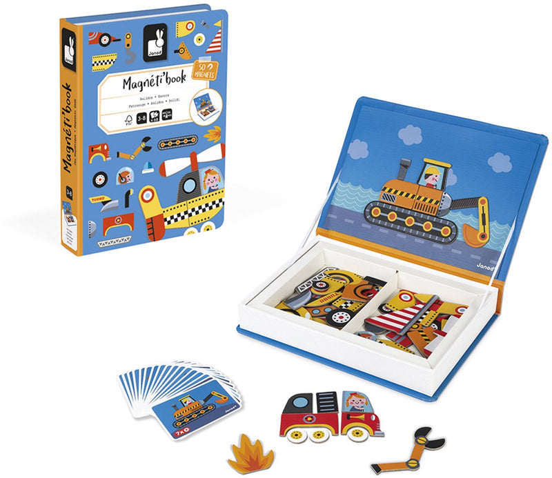 Janod - magnetibook - corridori - set da gioco con libro magnetico