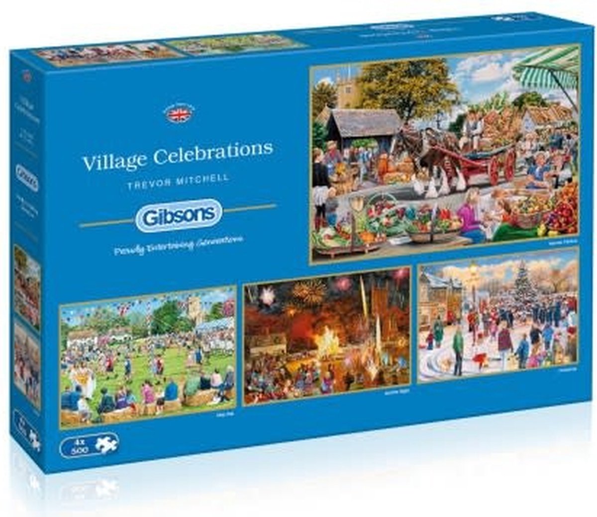 Gibsons - celebrazioni del villaggio (di trevor mitchell) - 4×500 pezzi 48×34 cm (l×a) - puzzle per adulti