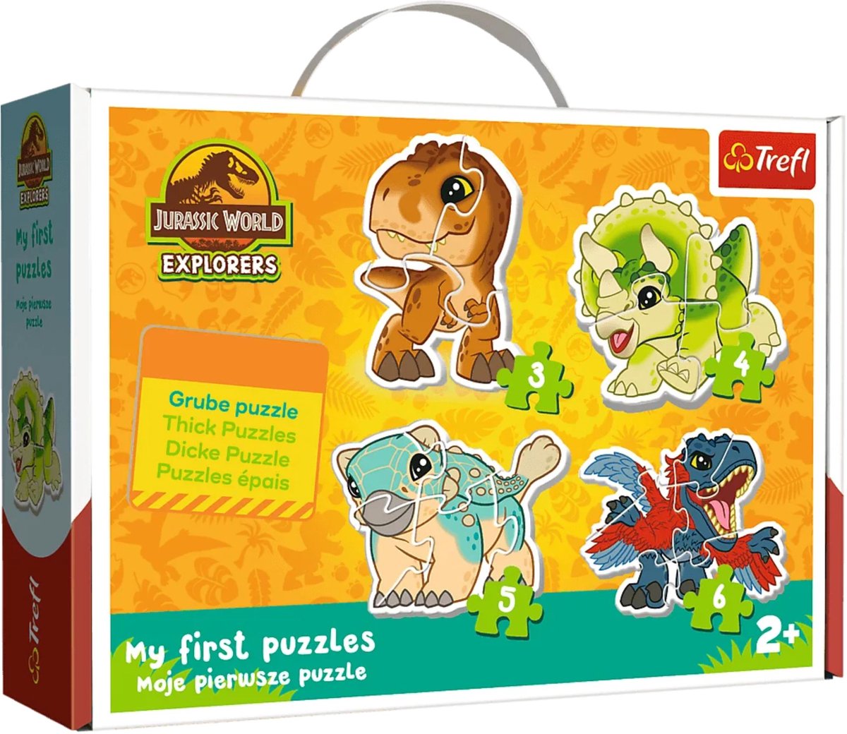 Set puzzle Trefl baby classic - simpatici dinosauri del mondo giurassico.
