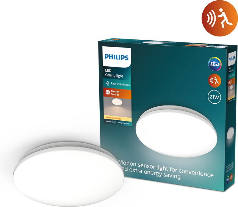 Lampada da soffitto Philips LED Philips Acuna - 21W - luce bianca calda - sensore di movimento integrato