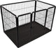 Flamingo hondenren – puppyren – hondenkennel – hondenbench – kazan zwart m – 109x72x72cm – metaal met epoxy coating – schuifslot – uitneembare lade – voor kleine en middelgrote honden – binnen