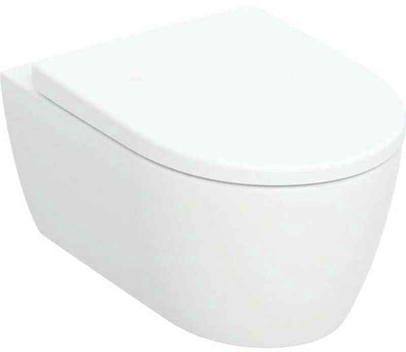 Pack de inodoro de pared Geberit icon - 36x53x37,5cm - descarga profunda - sin borde - repelente de suciedad - cerámica - blanco brillante