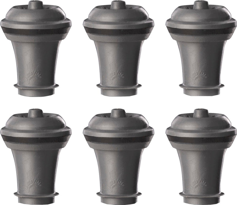 Vacuvin vacu vin wijnstoppers set van 6 – reserve afsluitdoppen voor wine saver – herbruikbaar – grijs