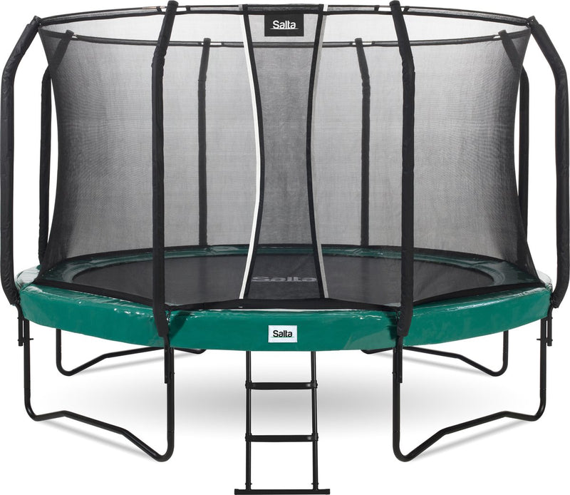 Salta prima classe - trampolino con rete di sicurezza e scala - ø 251 cm - verde
