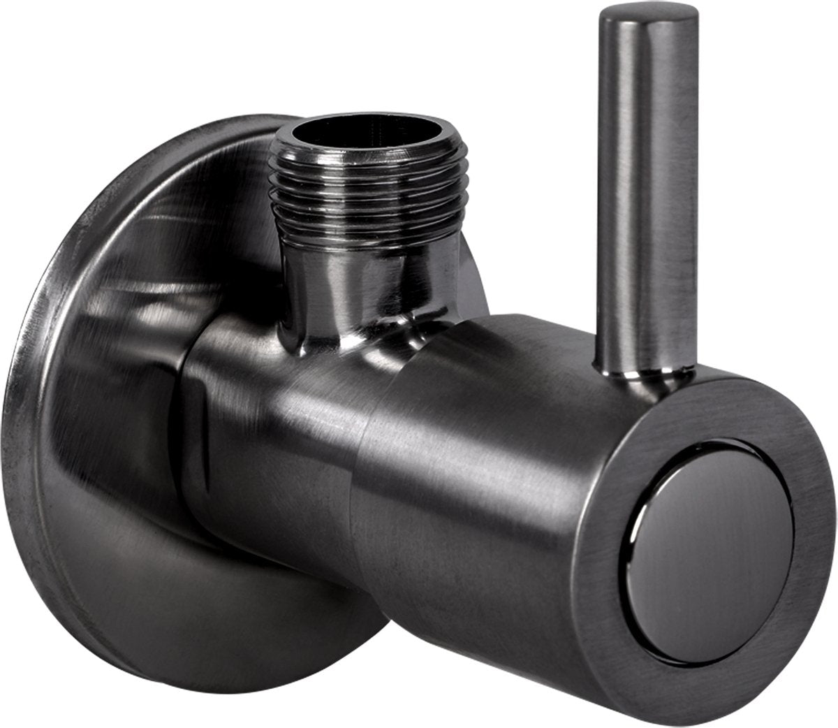 Valvola ad angolo differenziale gun metal - con rosetta - rubinetto WC