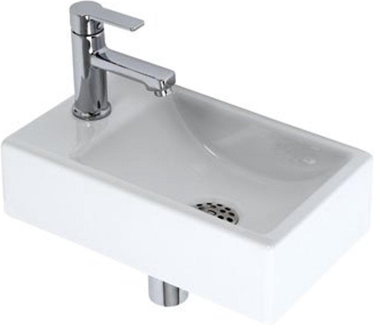 Set fontana Plieger Houston - set fontana per WC - set fontana sinistra - ceramica - incl. sifone per rubinetto - bianco