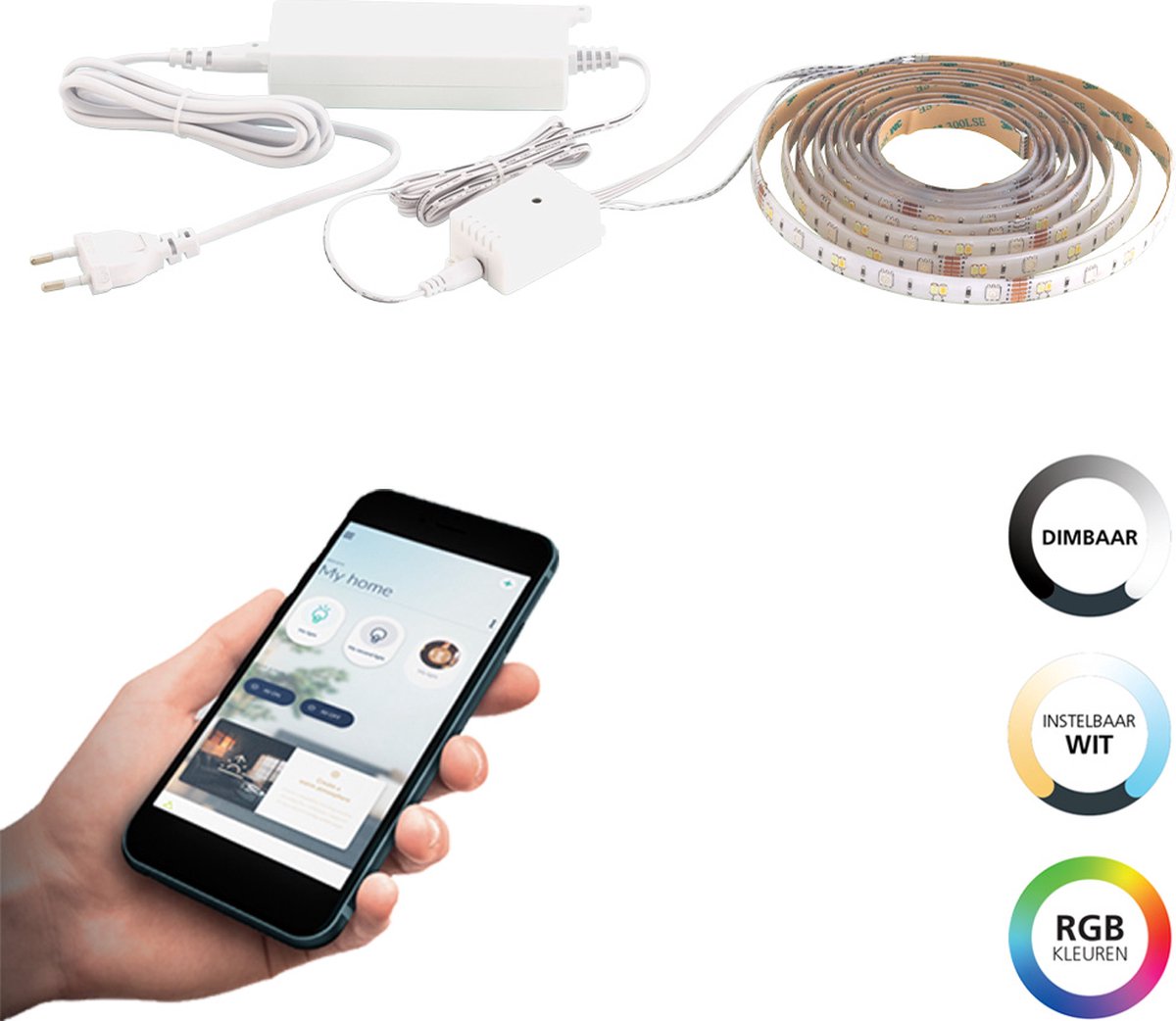 Eglo connect.z smart led strip - 800 cm - wit - instelbaar rgb wit licht - dimbaar - zigbee