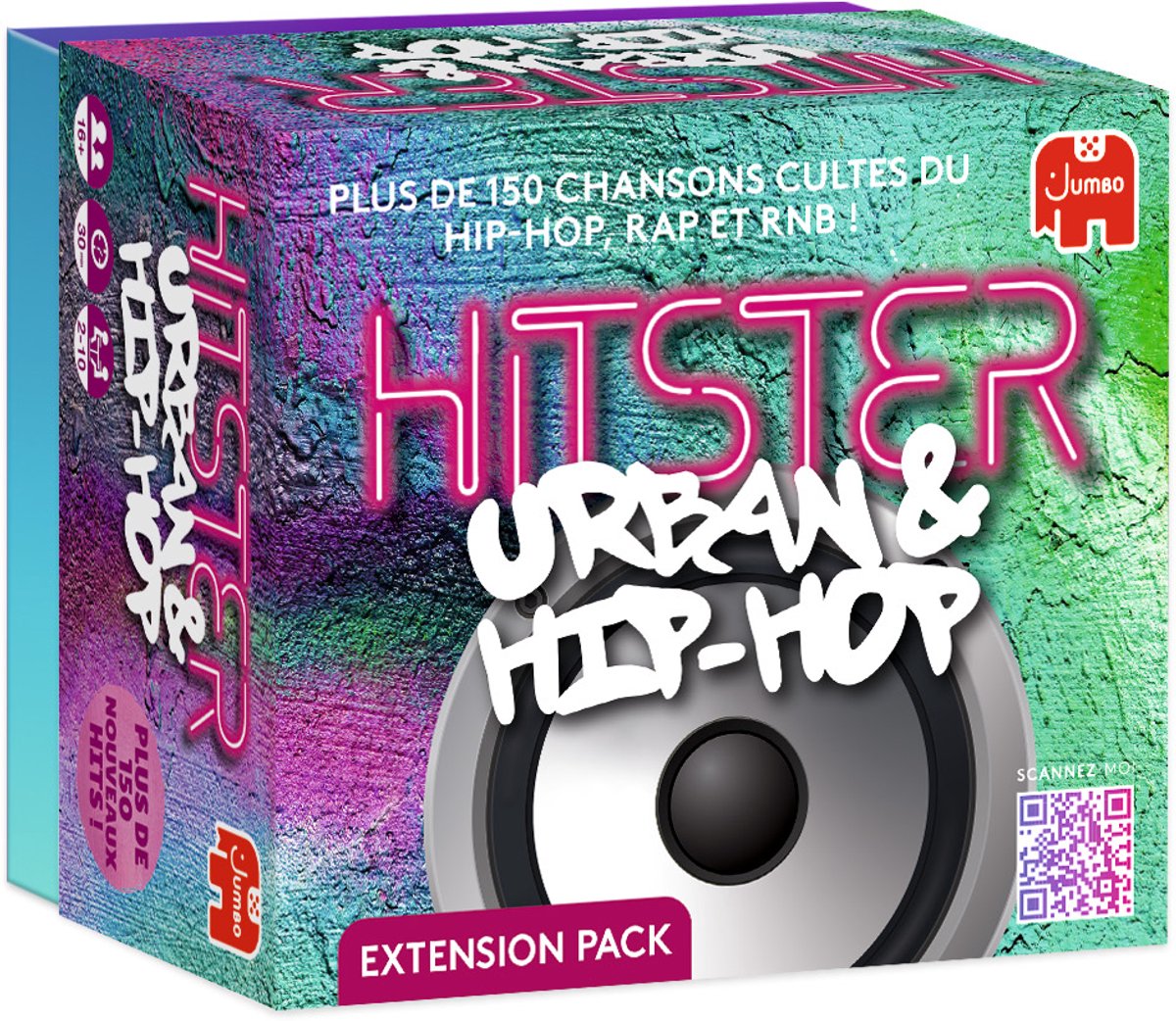 Hitster jumbo - - edición francesa de hip-hop urbano - juego de fiesta en francés - juego de acción - juego de música a partir de 16 años