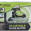 Street rider inline skeelers groen zwart verstelbaar, maat 29-32
