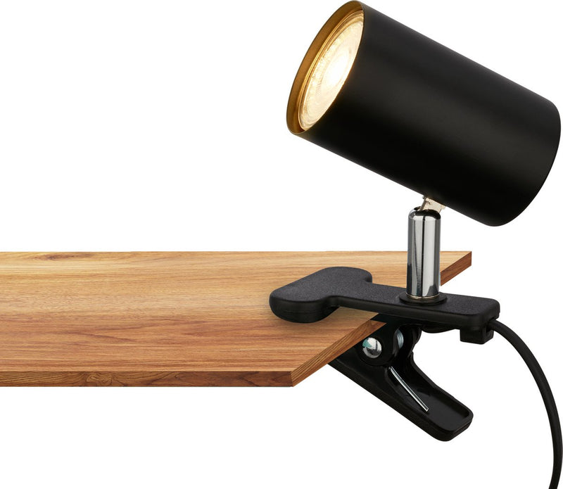 B.k.licht briloner abrazadera - lámpara de escritorio - 2766015 - giratoria - pinçable - interruptor de tiro - control de enchufe - 16,5 x 6,5 x 12 cm - negro