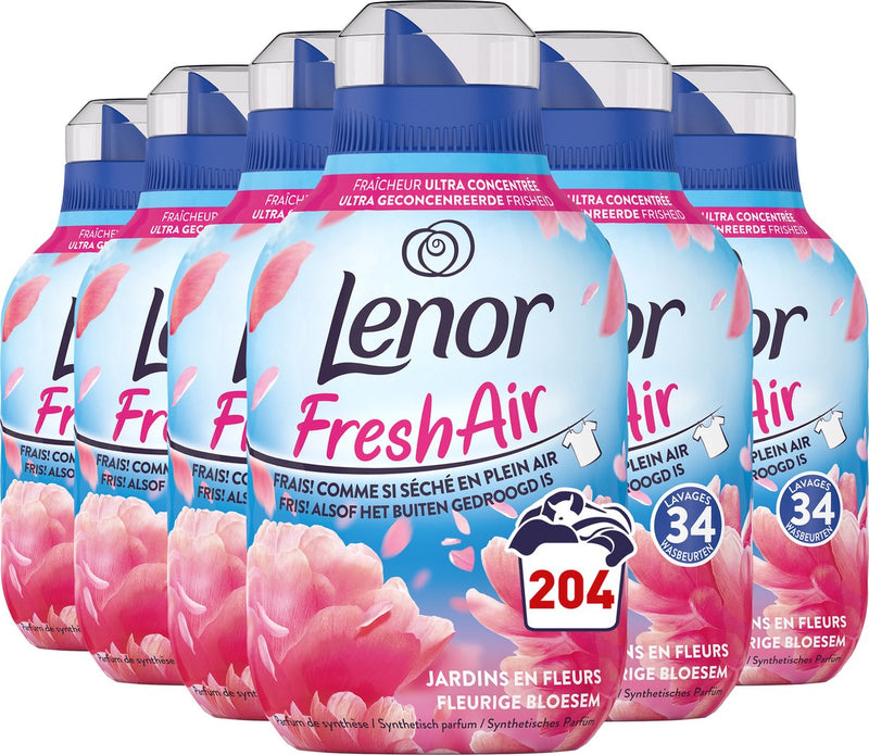 Lenor Fresh Air Blossom - Ammorbidente - Confezione risparmio da 6 x 34 lavaggi