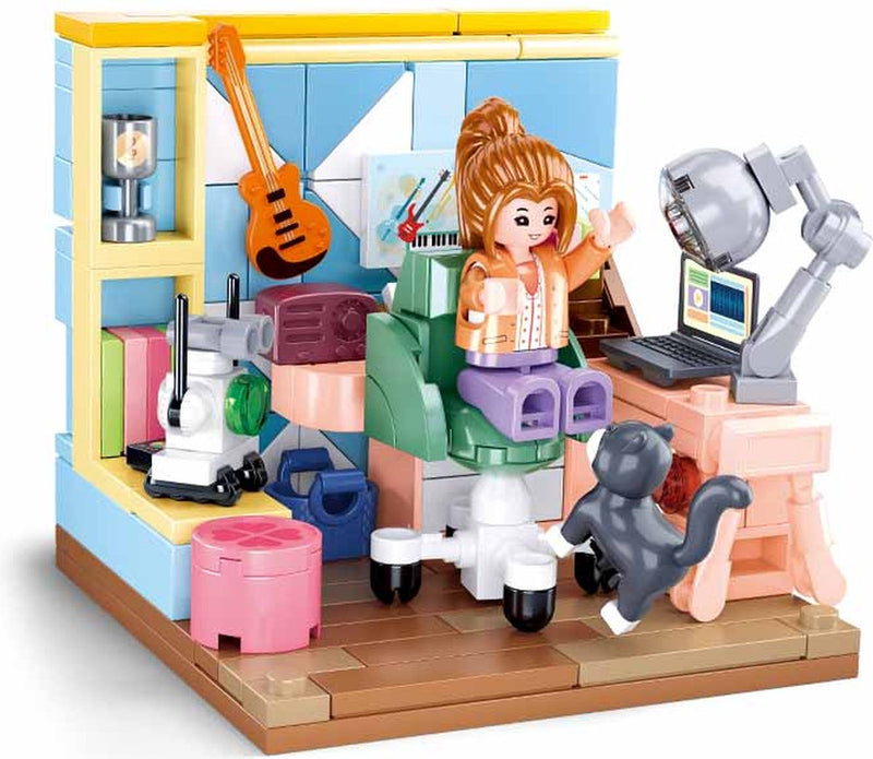 Sluban girls dream mini studio artigianale giocattoli da costruzione per bambini da 8 anni - giocattoli da costruzione sala studio per modellismo - scatola da costruzione con 216 blocchi da costruzione e 1 minifigure - m38-b1016b