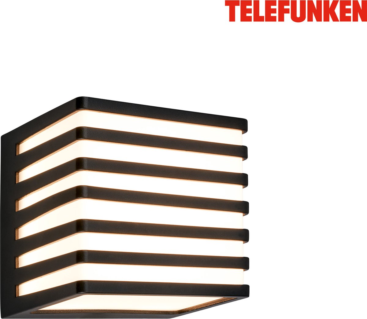 Telefunken - Lampada da parete a LED - 321905tf - ip54 - luce crescente e calante - luce bianca calda - 10 watt - 11 x 11 x 11 cm - nero