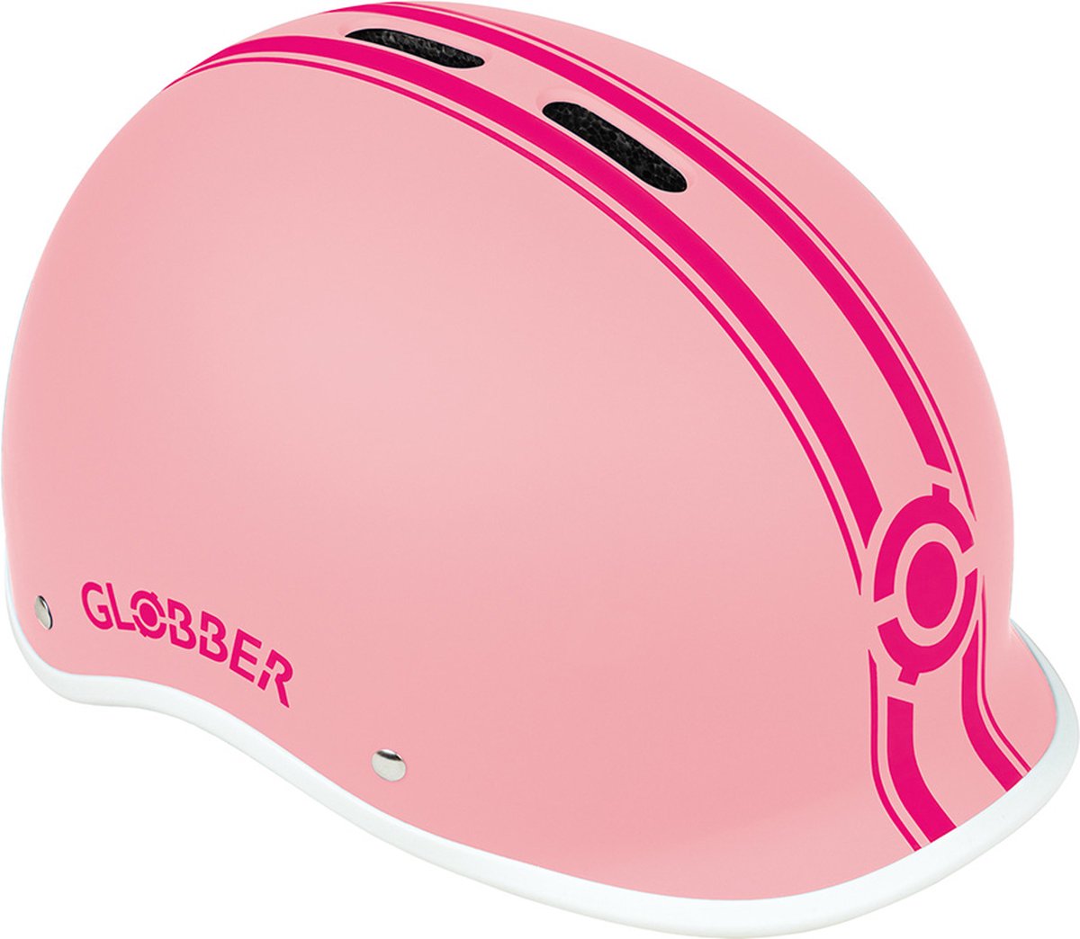 Casco globber - casco urban xs rosa pastel - rosa - iluminación LED - casco abs - ajustable - xs 47-51 cm
