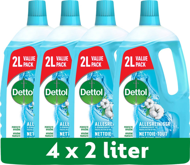 Detergente multiuso Dettol - freschezza della biancheria 2l - 4 pezzi - confezione risparmio