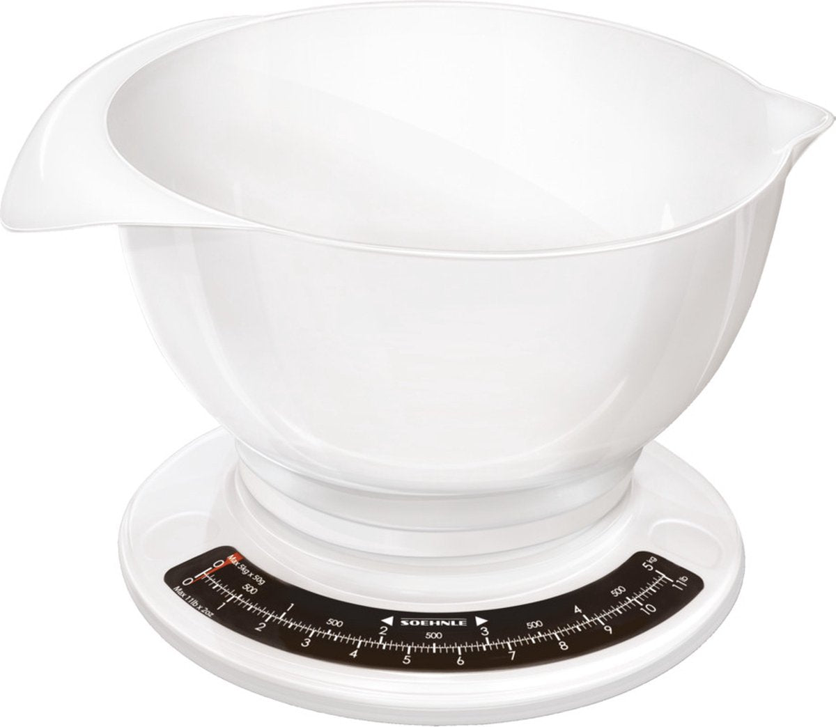 SOEHNLE SOEHNLE 65054 CULINA Escala de cocina analógica con tazón de mezcla 2.5L blanco