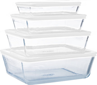 Fuente para hornear congelada Pyrex Cook con tapa - juego de 4 piezas - vidrio -