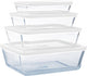 Pirofila Cook Freeze Pyrex con coperchio - set 4 pezzi - vetro -