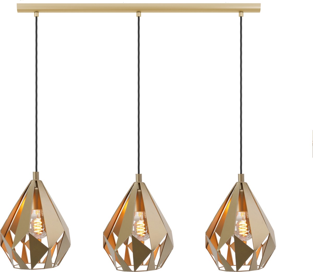 Eglo carlton hanglamp - e27 - 80,5 cm - goud - staal