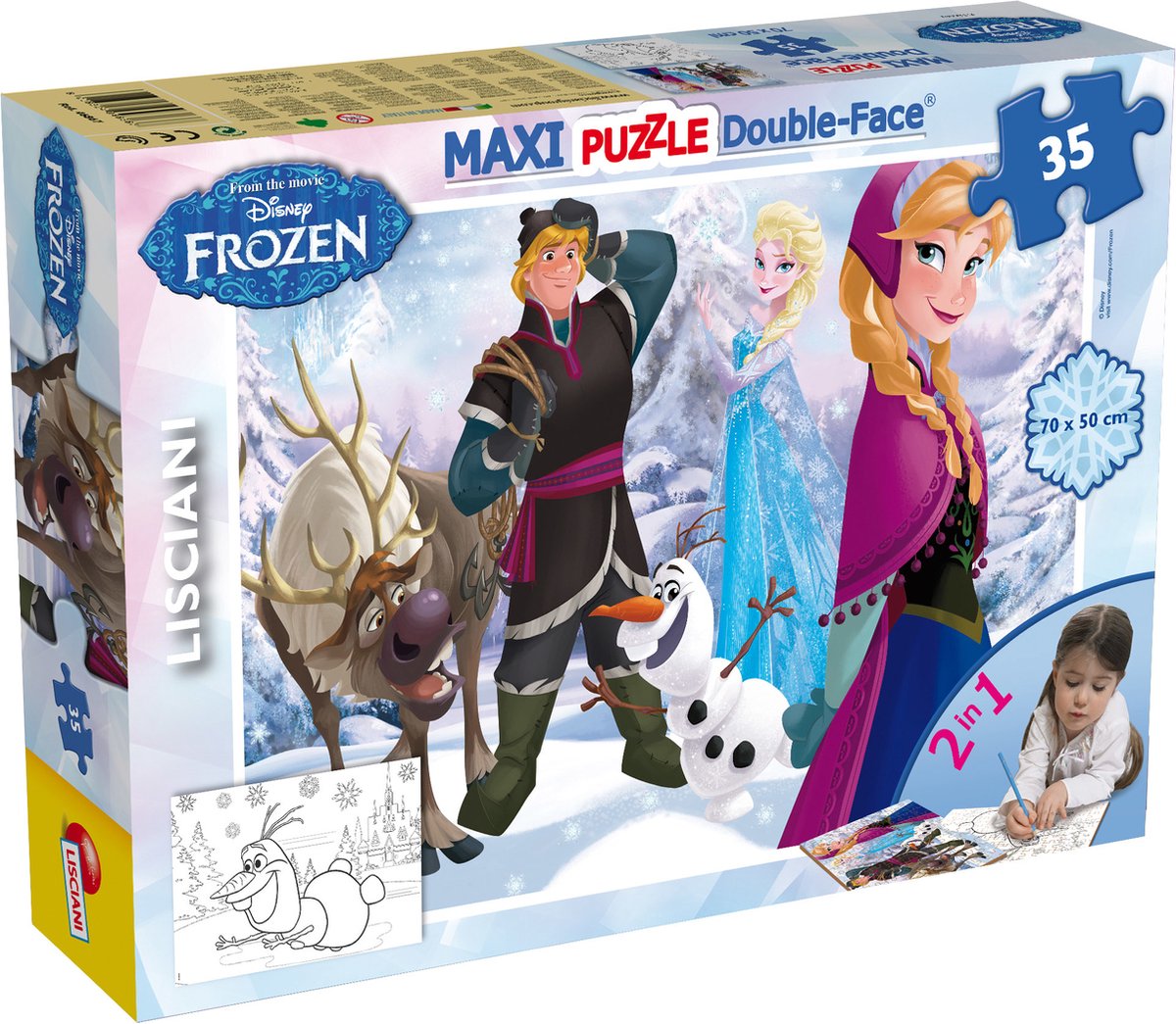 Lisciani disney puzzle df maxi floor 35 frozen playing on the ice