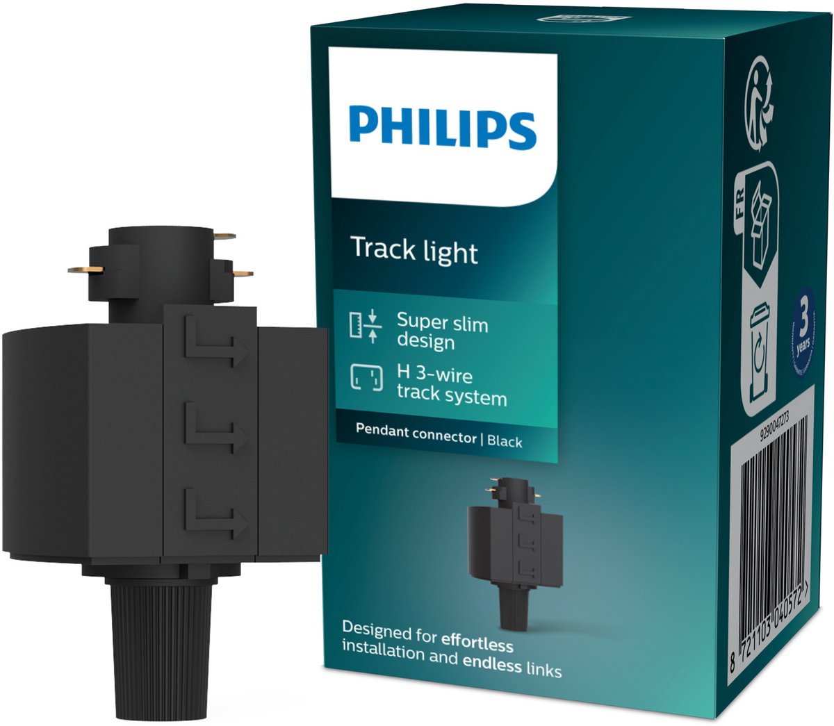 Philips led philips easylink - connector - hanglamp-adapter - zwart - railverlichting