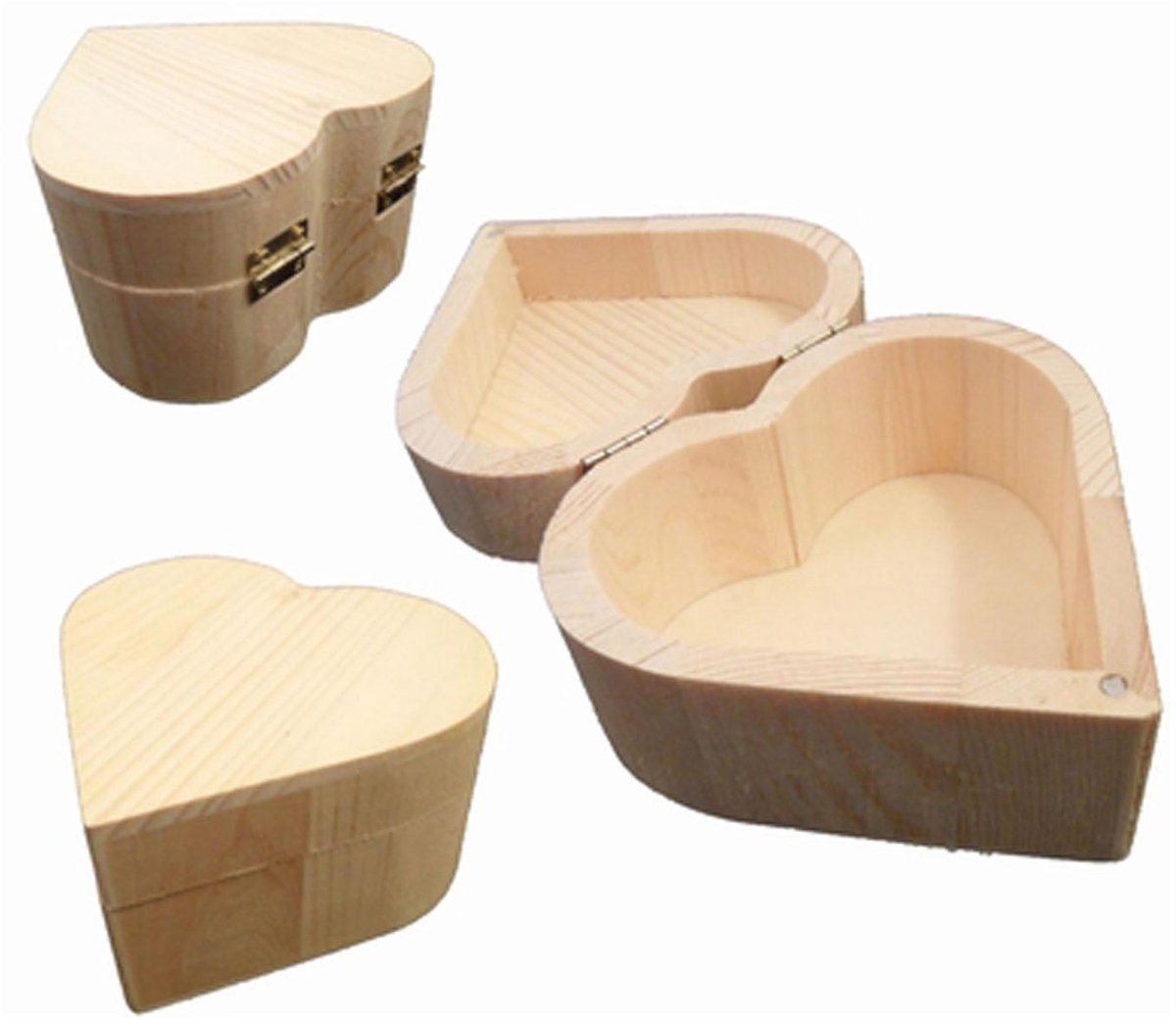 Playwood Wooden Box a forma di cuore, 10 cm