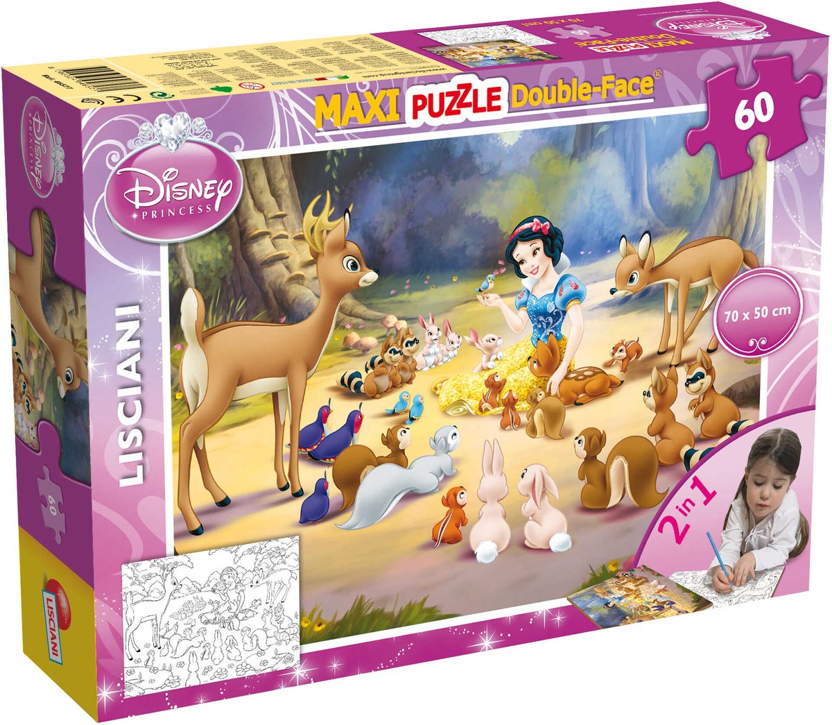 Lisciani disney puzzle df maxi piso 60 blanco nieve