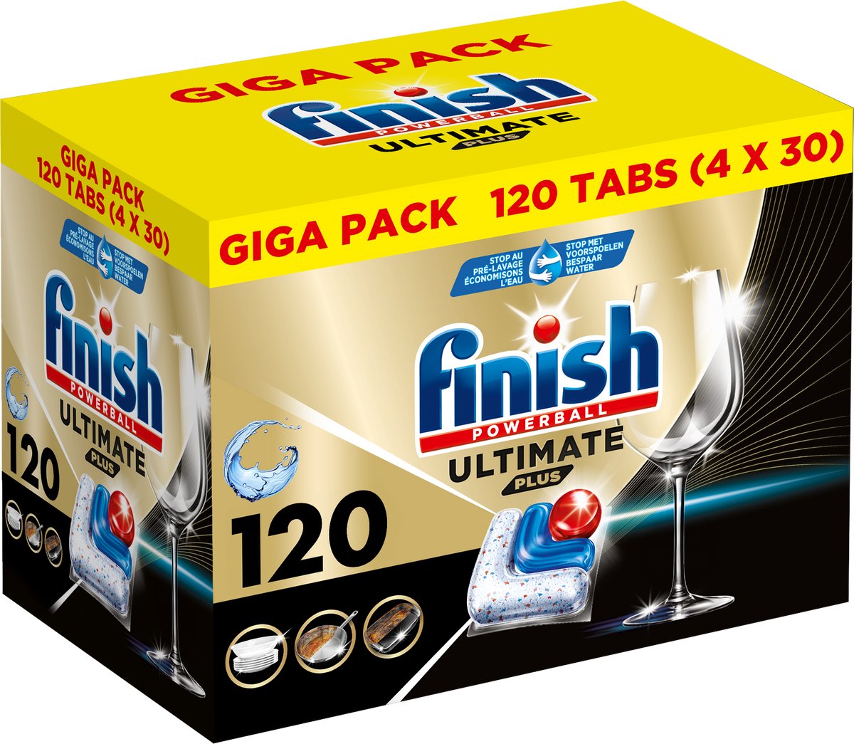 Finish ultimate plus all in one regular vaatwastabletten - 120 capsules