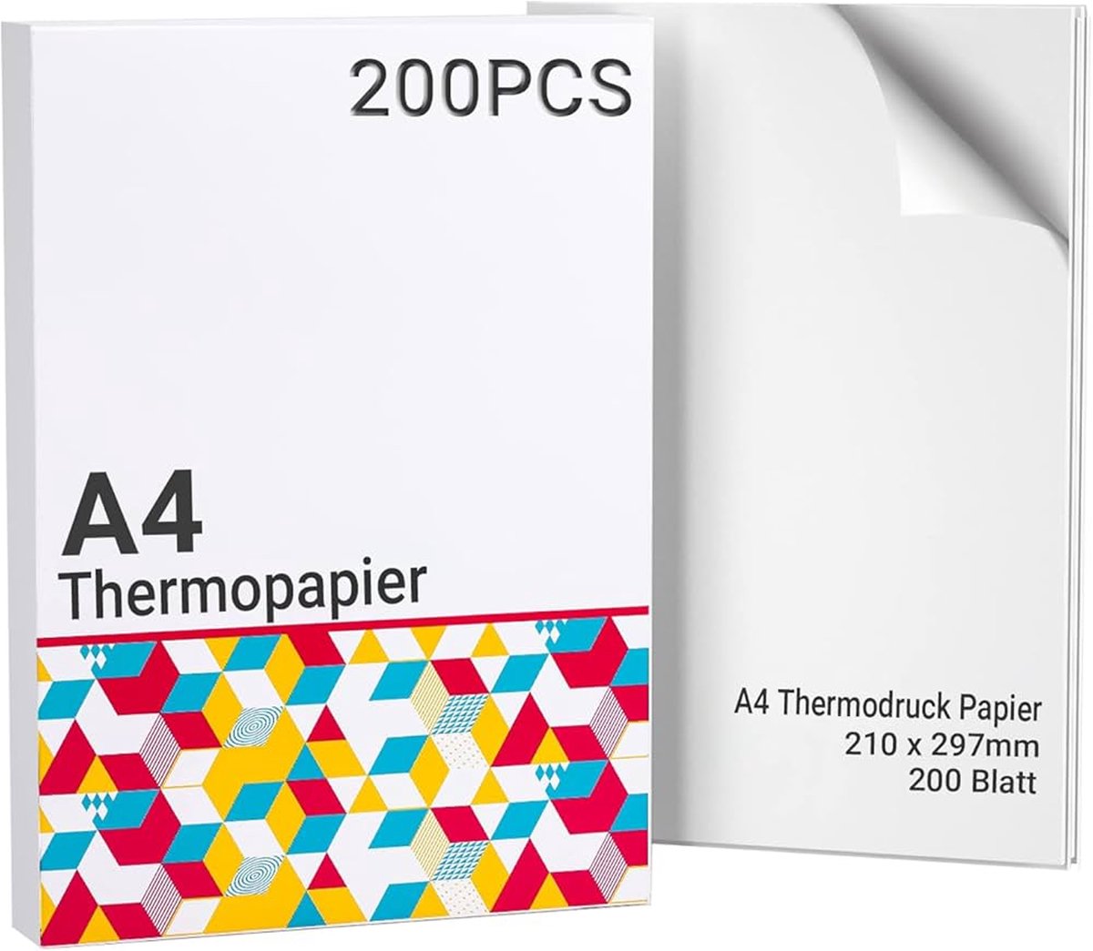 Phomemo a4 thermisch papier - 200 vellen - direct thermisch printpapier - a4 formaat 210 × 297 mm - geen inkt of toner nodig - hoge printkwaliteit - geschikt voor thermische printers - documenten