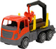 Plasto wood transport truck red gray 45 cm - toy vehicle - timber truck - large truck - realistic play - sturdy plastic - made in Finland - from 1 year