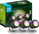 Calex illuminazione intelligente da giardino 24v per esterni - set di 3 faretti intelligenti da terra - RGB e luce bianca calda - nero