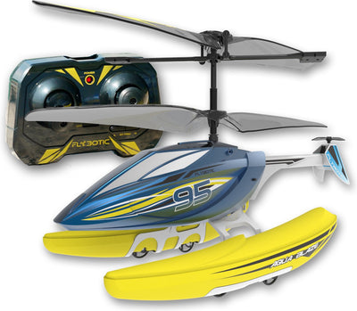 Helicóptero rc 3 en 1 Silverlit aqua blaze - batería recargable incluida - repelente al agua