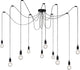 Lucide fix - lampada a sospensione - 10xe27 - adatta per loft e soffitti alti - nera
