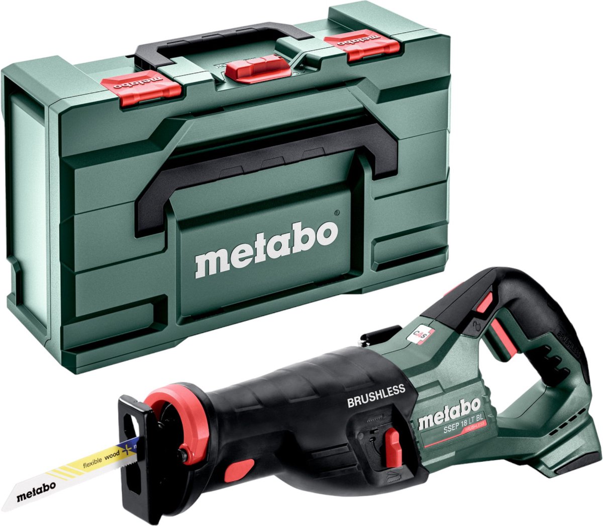 Metabo ssep 18 lt bl accu-reciprozaag 601617840 zonder accu, zonder lader, incl. koffer 18 v