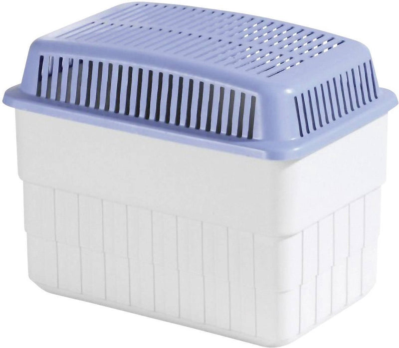 Deshumidificador Wenko 1kg en plástico gris y azul - absorbente de humedad sin electricidad - para salas de estar, autocaravanas, caravanas - absorbente de humedad - imán de humedad - absorbente de humedad