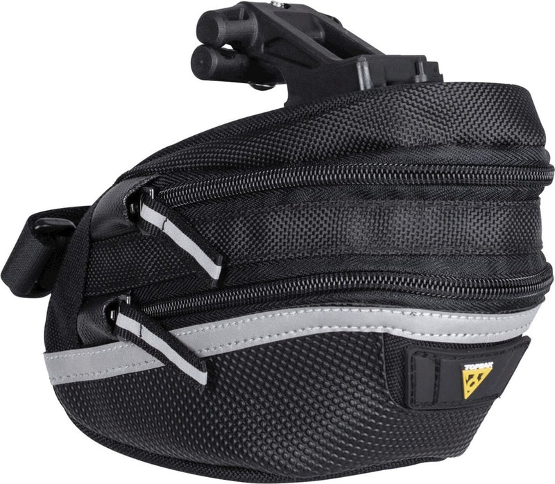 Sacca da sella topak wp ii m, nero, acqua -repellente, poliestere, adattatore, 1,25 litri, clic rapido, riflettente, 152G