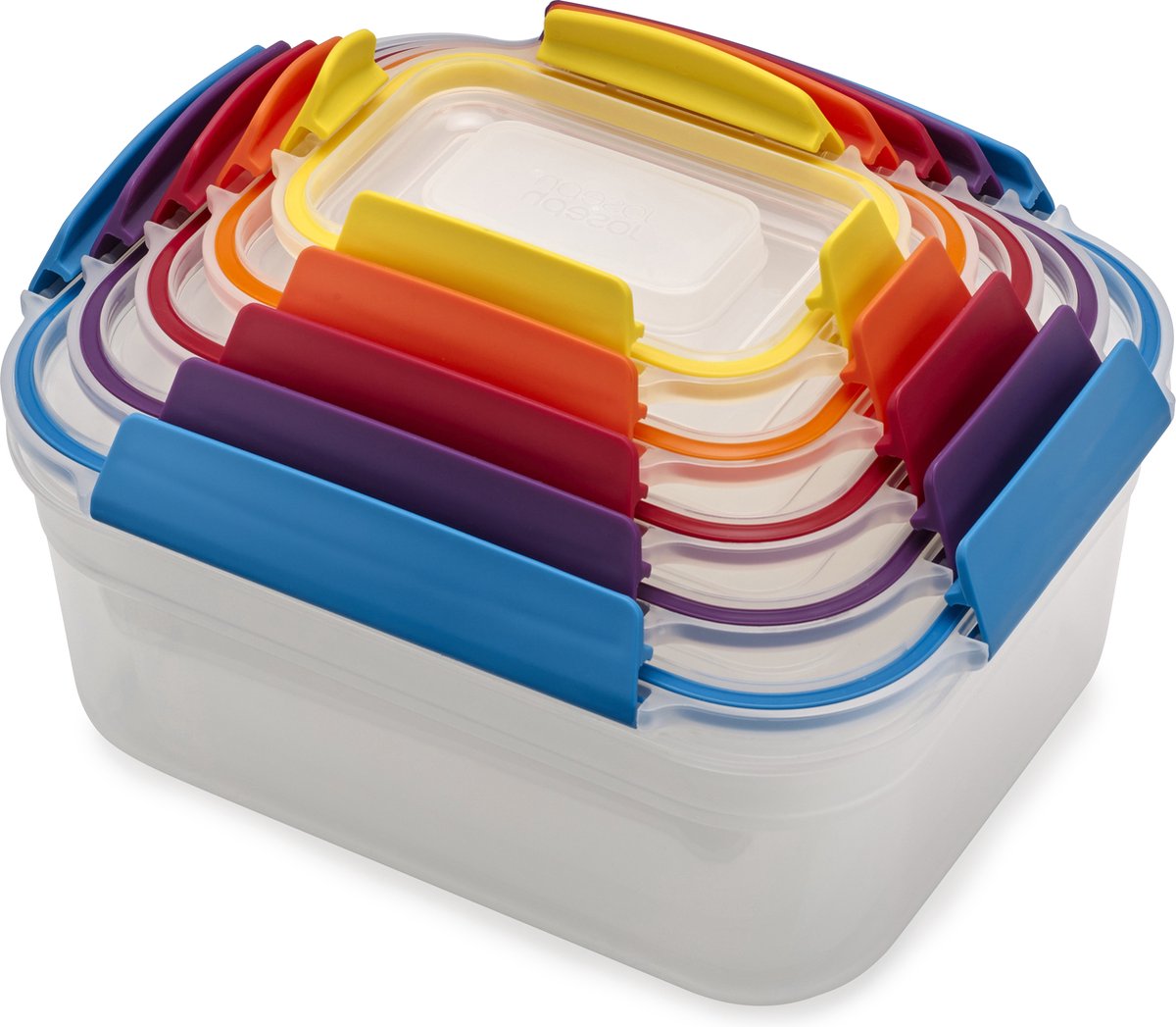 Joseph joseph nest lock - contenedores de comida - fáciles de apilar - 5 piezas - multicolor
