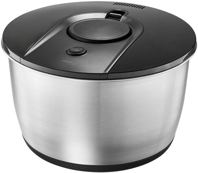 Gefu Push It Centrifuga per insalata – 5 litri – Acciaio inossidabile – con meccanismo a spinta