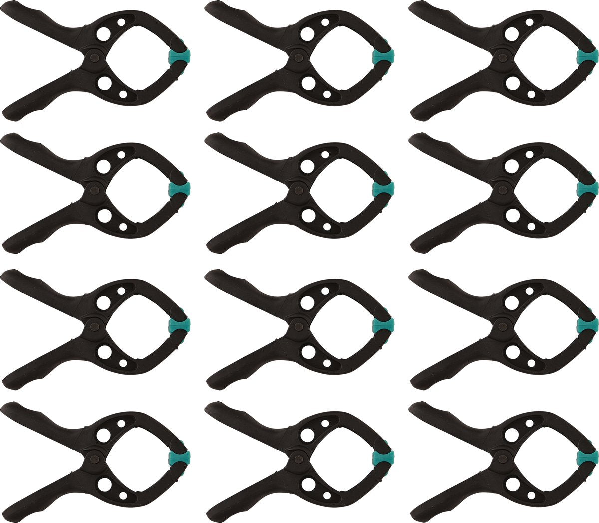 Wolfcraft - 12 veerklemmen mini 30mm - veerklem - zeilklem - marktklem - extra sterk - zeilklemmen - 8653000