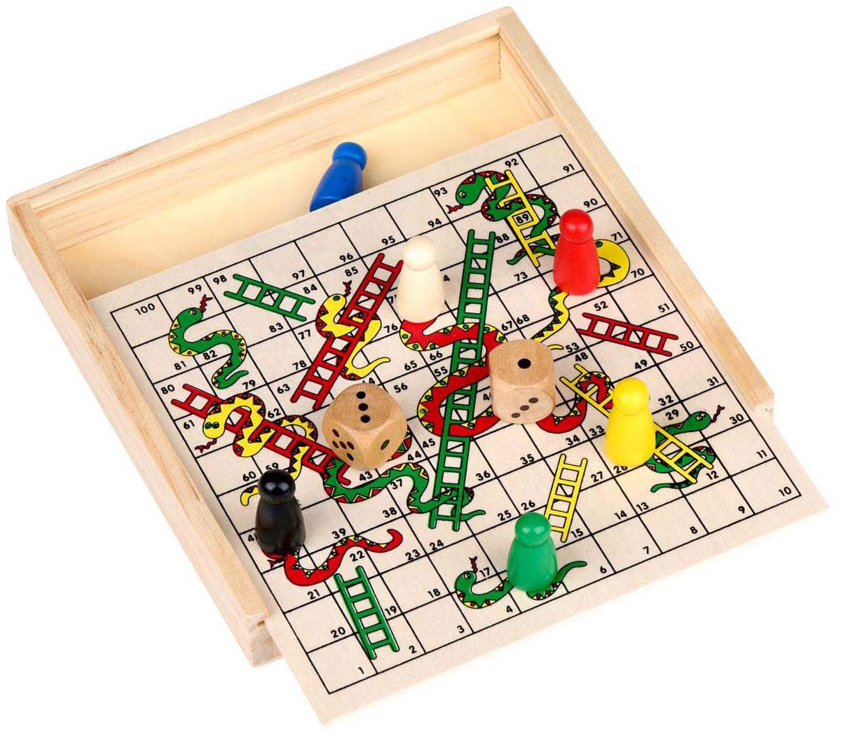 Gioco di serpenti e scale in legno
