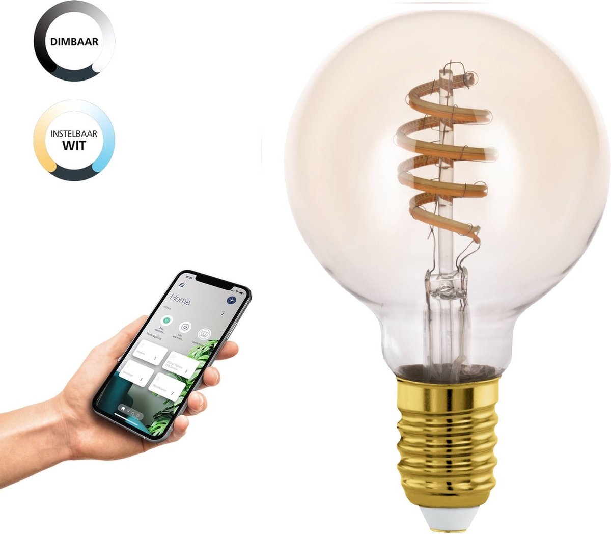 Lampada LED intelligente Eglo connect.z - E27 - ø 8 cm - luce bianca regolabile - dimmerabile - zigbee
