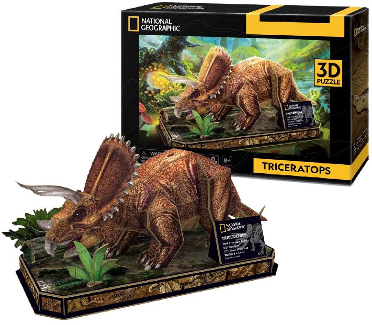 Diversión cúbica 3D Puzzle National Geographic Triceratops