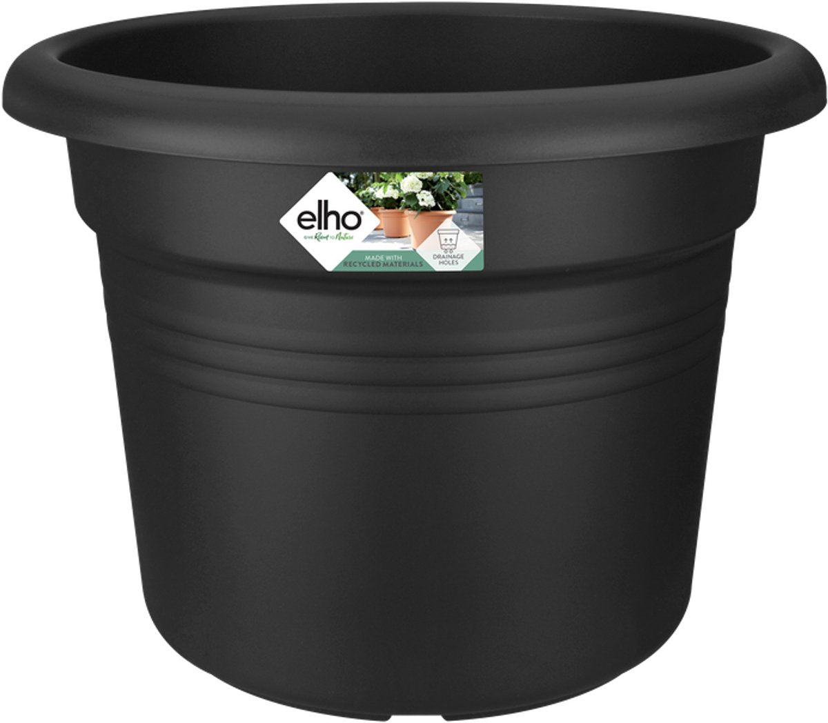 Elho green basics cilindro 65 - macetero exterior - ø 64,0 x h 48,5 cm - living black