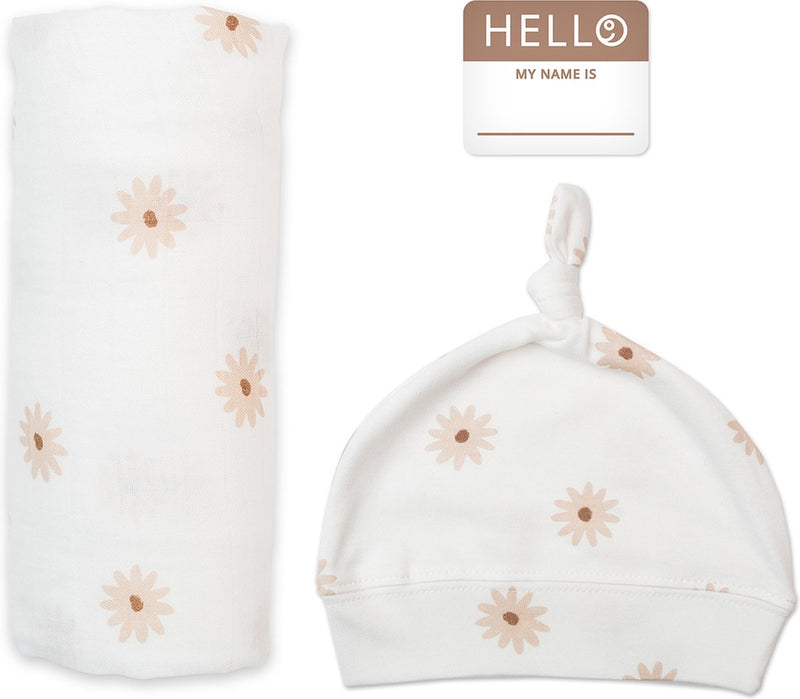 Gorro envolvente Lulujo hello world - margaritas