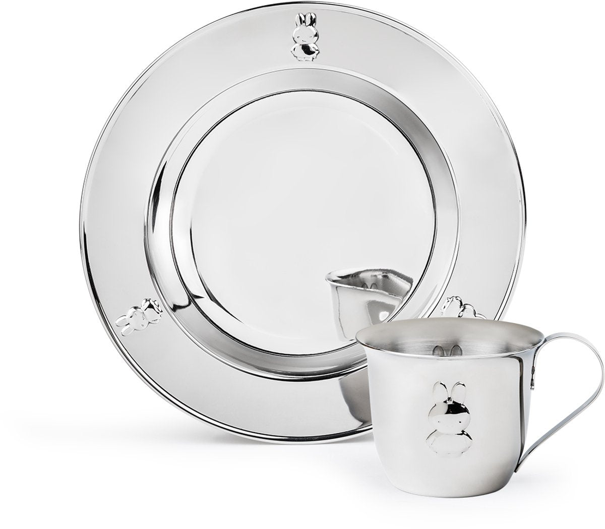Zilverstad - kinderservies set nijntje 2-delig rvs - kinderbord en kinderbeker