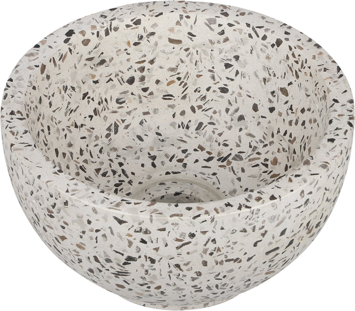 Lavabo de río Differnz - 23x23x12cm - terrazo blanco y negro