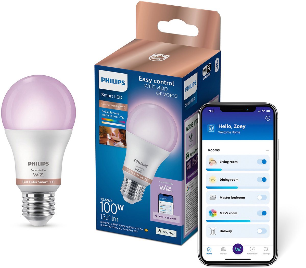 Philips smart lighting - lamp - smart LED lighting - colored and white light - e27 - 100w - matt - wi-fi