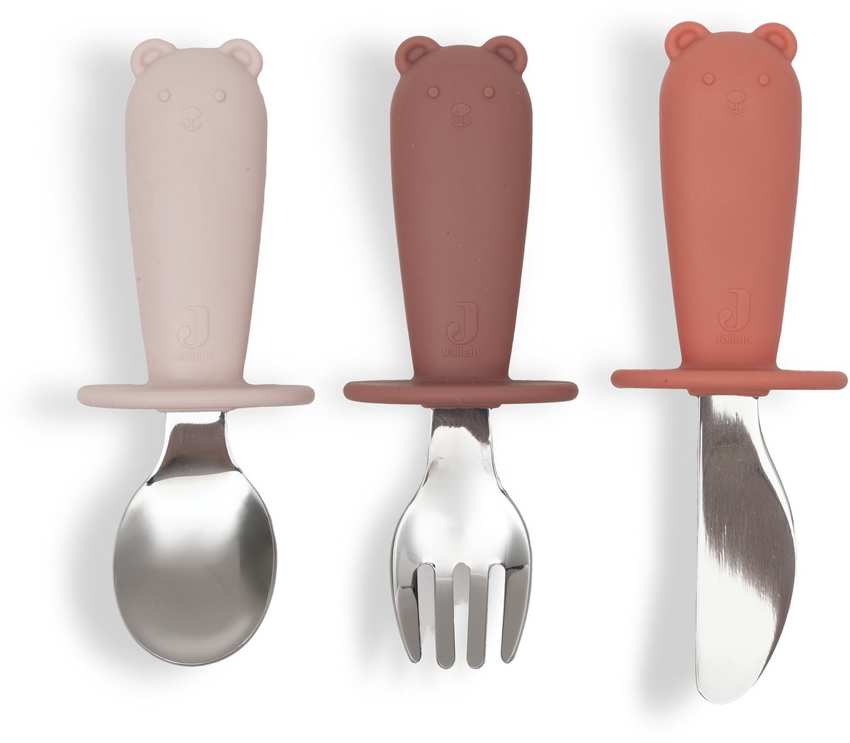 Set posate Jollein per bambini - posate per bambini in silicone - tonalità cipria